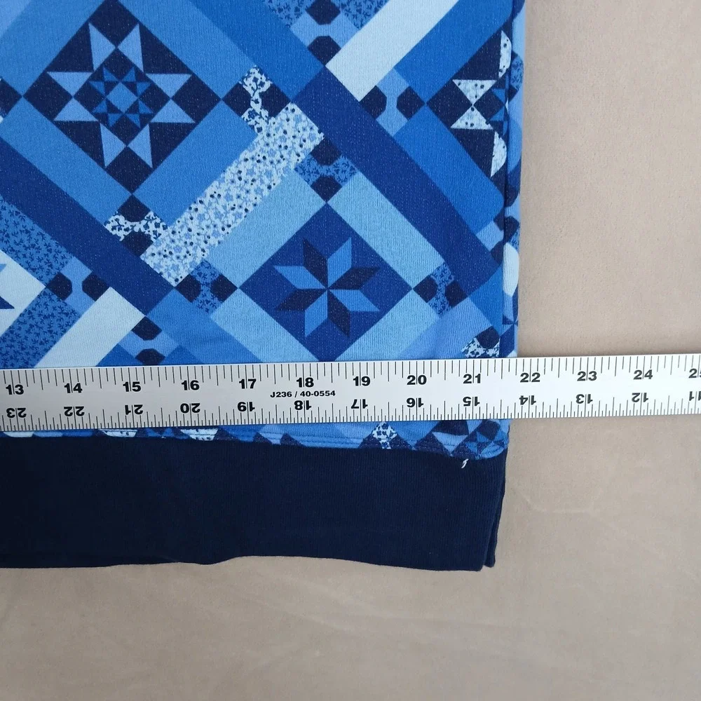 Lands End Medium 10-12‎ Womens Sweatshirt Serious Sweats Geometric 20x26